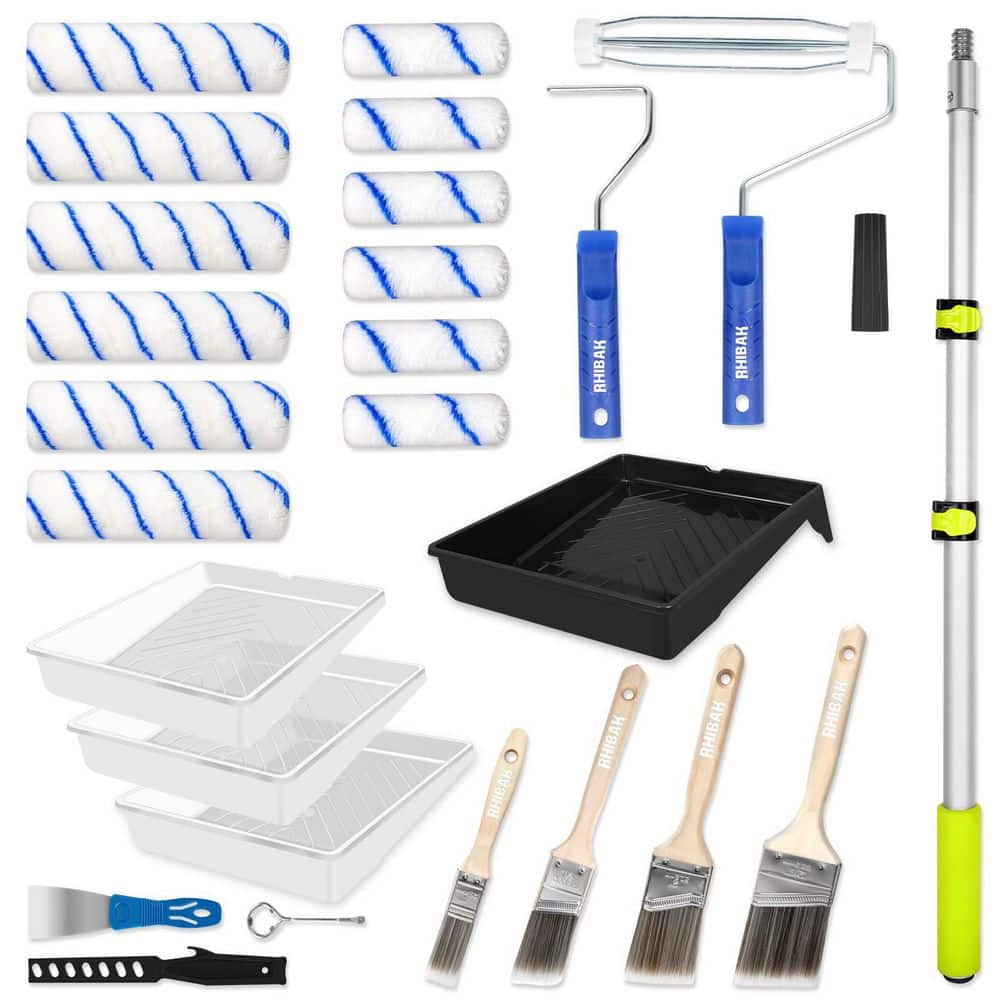 27-Piece Paint Roller Kit with Adjustable Extension Pole, 9 in. and 4 in. Rollers, Brushes, Tools price history on PriceWatchPro