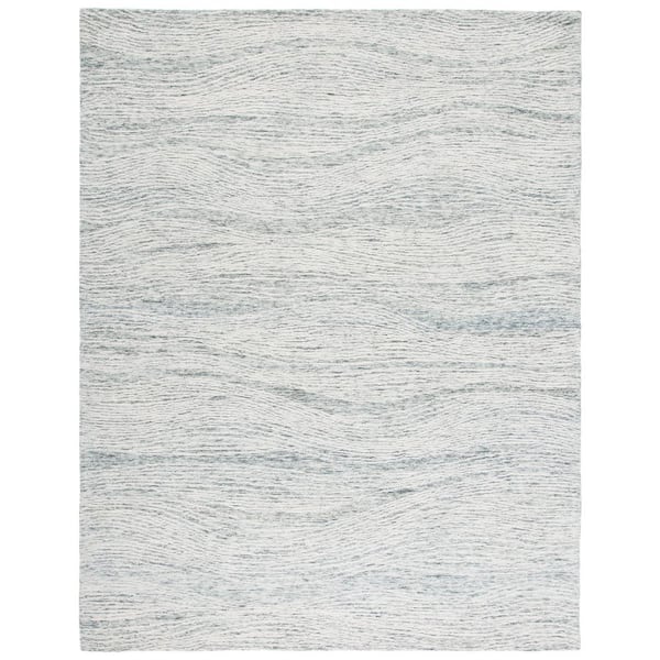 Metro 10 ft. x 14 ft. Dark Gray/Ivory Solid Color Area Rug