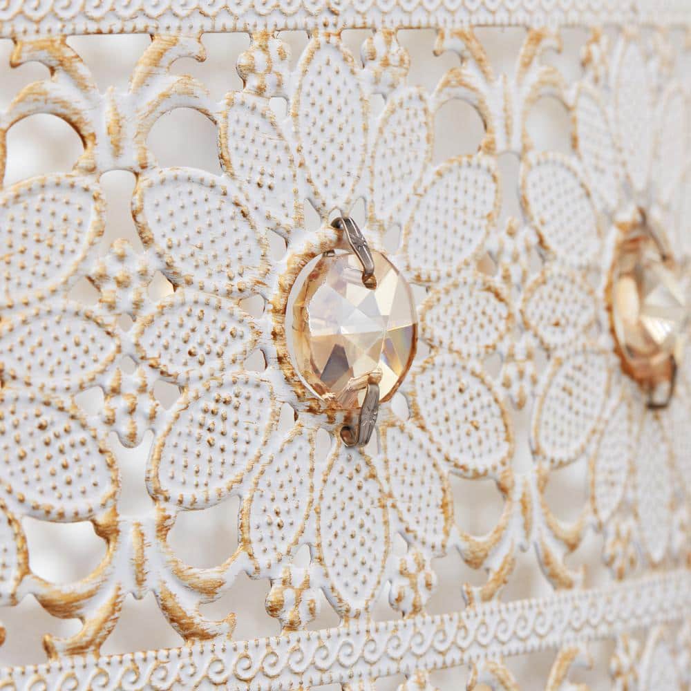 Champagne Bronze Mosaic Adjustable Table Lamp with Jeweled Accents