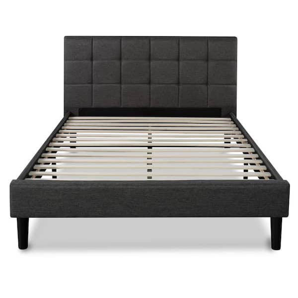 Zinus Lottie Upholstered Square Stitched Platform Bed Frame, Full