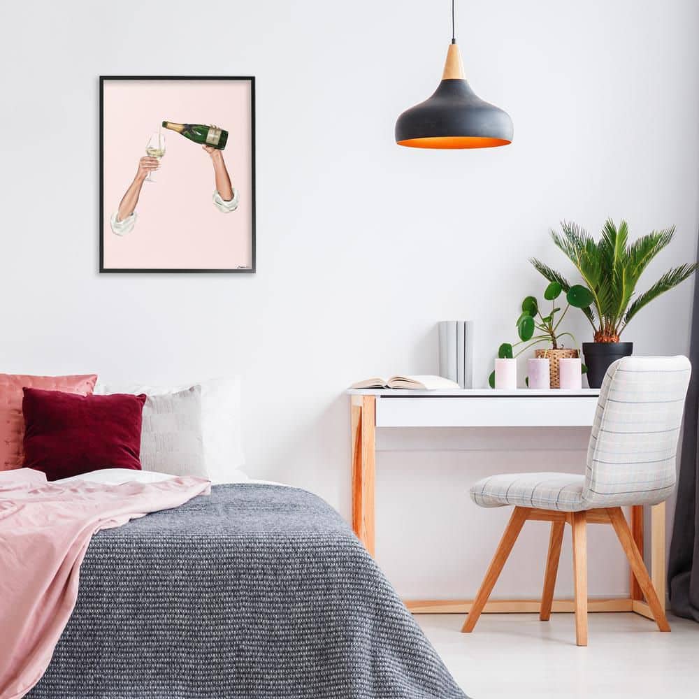 Champagne Pour on Pink by Ziwei Li Black Framed Food Giclee Art Print 30 in. x 24 in. price history on PriceWatchPro