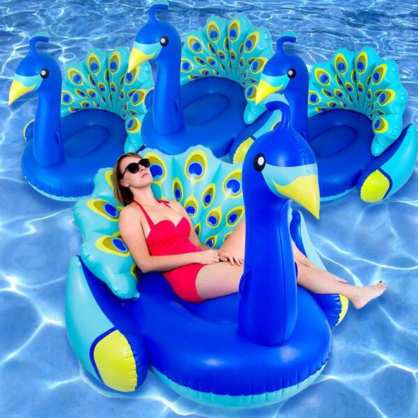 Swimline Giant Peacock Lounger Pool Float (4-Pack)