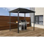 Sunjoy Seagate 5 Ft. X 8 Ft. Brown Steel 2-Tier Grill Gazebo Hardtop ...