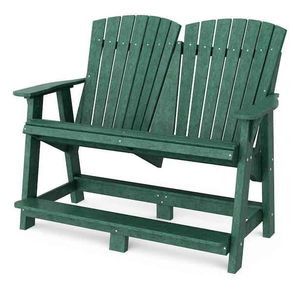 Wildridge Heritage Turf Green Plastic Outdoor Double High Adirondack Chair