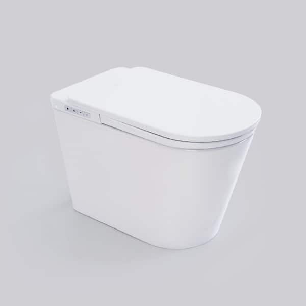 LEJ-G Elongated Smart Bidet Toilet in White with Heated Seat, Foot Sensor, Auto Open/Close/Flush, Warm Dryer