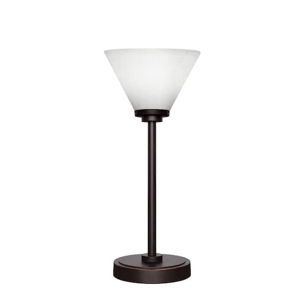 Unbranded Quincy 15.75 in. Dark Granite Accent Lamp With Glass Shade