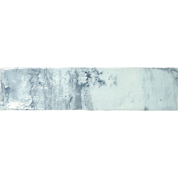 Splash Mermaid Blue/Green 2.94 in. x 11.88 in. Textured Look Subway Ceramic Wall Tile Sample