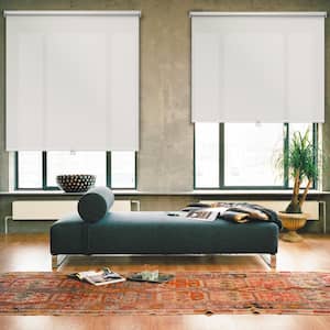 Cut-to-Size 24 in. W x 73 in. L Light Gray Cordless Light Filtering Polyester Fabric Roller Shade