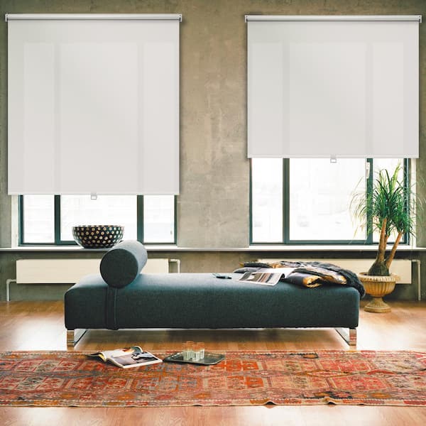 iFit Cut-to-Size 42 in. W x 73 in. L Light Gray Cordless Light Filtering Polyester Fabric Roller Shade