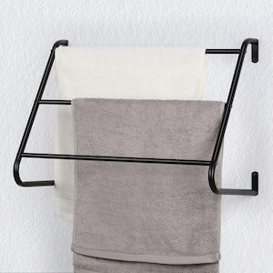 Wall Mounted 3-Tier Towel Bar Rack, Black