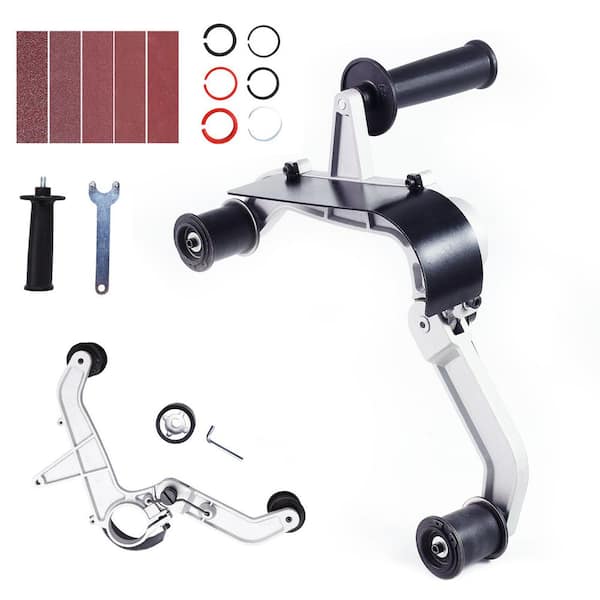 Belt Sander Adapter for Angle Grinder or Tube Sanding Attachment with 5/8-11 in. Imperial Thread and 10PCS Sanding Belts