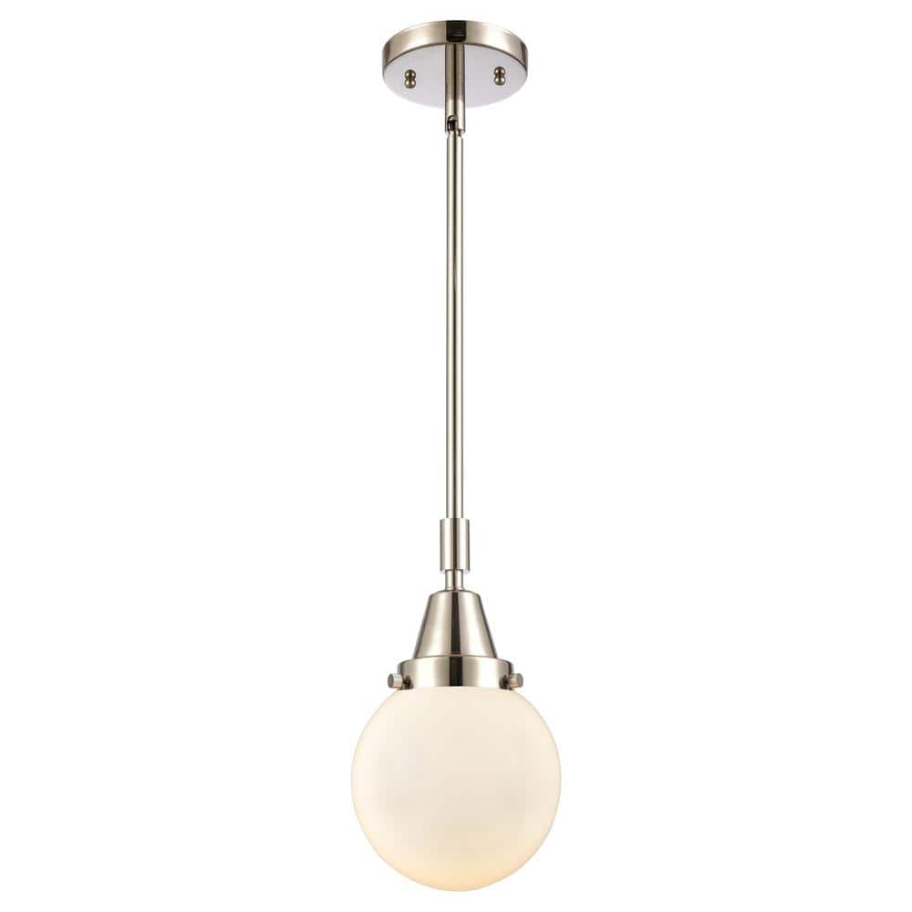 Beacon 100-Watt 1-Light Polished Nickel Standard Mini Pendant Light with Painted Glass Shade, No Bulbs Included price history on PriceWatchPro