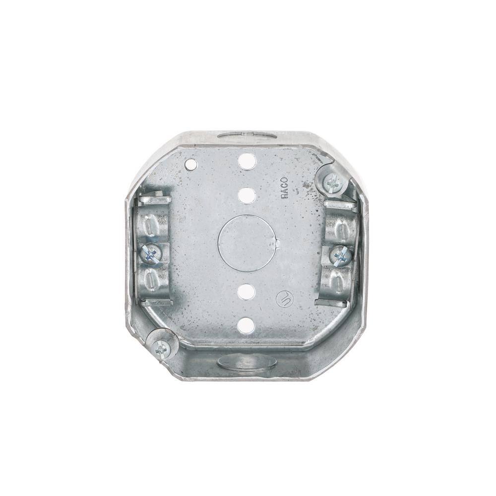 RACO 4 In W X 1 1 2 In D Steel Gray Drawn Octagon Box With Three 1 2 