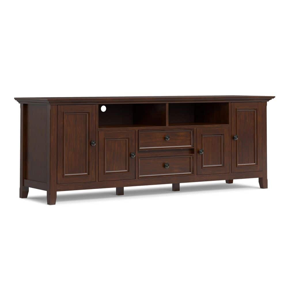 Amherst 72 in. Wide Solid Wood Transitional TV Stand in Russet Brown