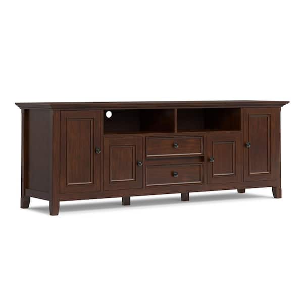 Amherst 72 in. Wide Solid Wood Transitional TV Stand in Russet Brown