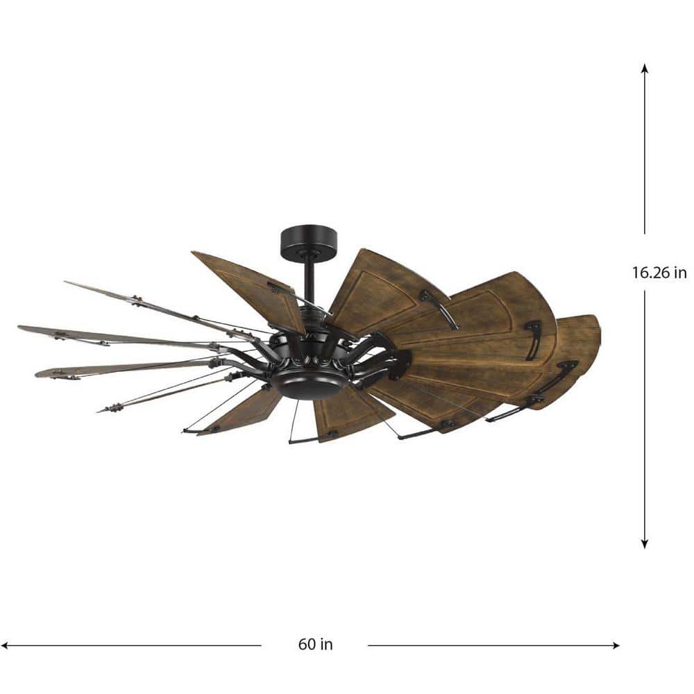 Springer II 60" Bronze Windmill Ceiling Fan with Remote