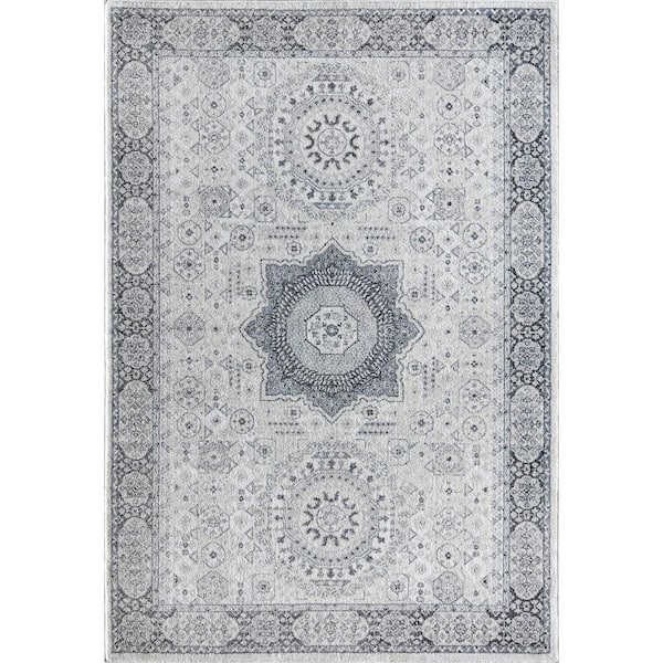 Rugs America Hailey Silver Song 2'6"x8' Vintage Red Area Rug