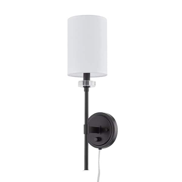 Dawson 1 LT Sconce bronze with white fabric shade