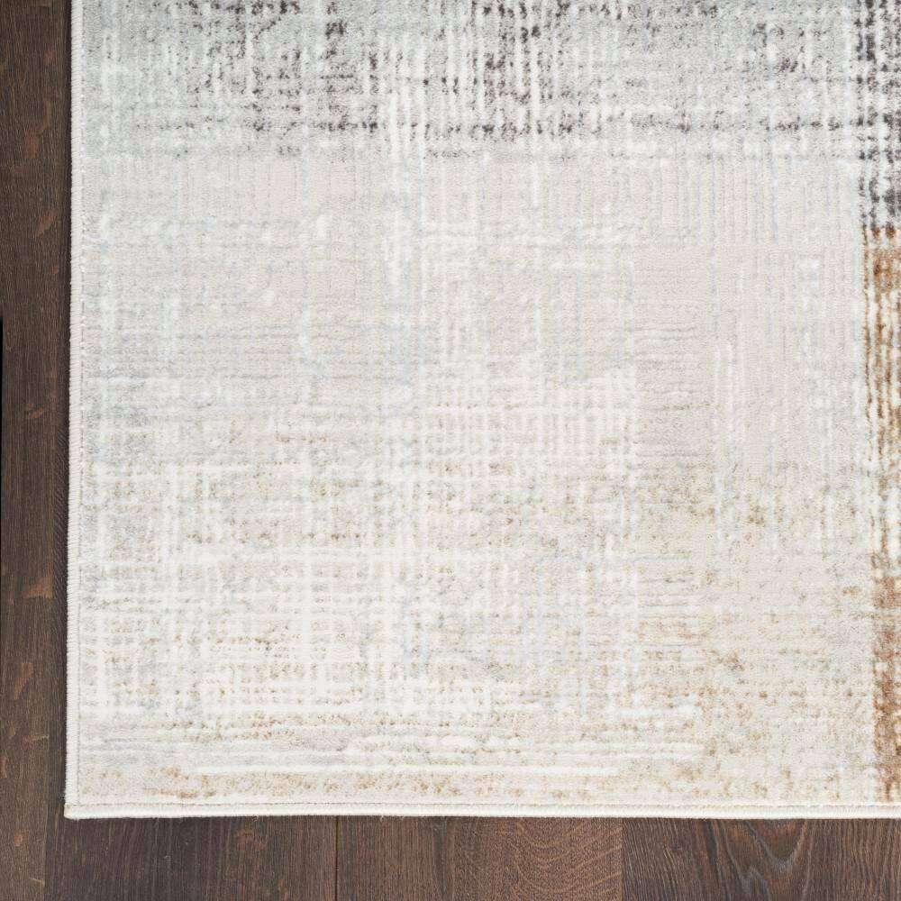 Gray Abstract Synthetic 5'3" x 7'3" Area Rug