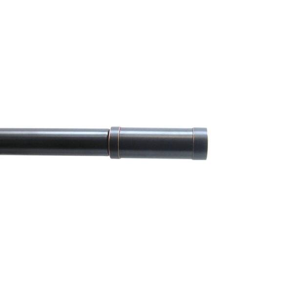 Home Decorators Collection 72 in. - 144 in. 1 in. Modern Cylinder Single Rod Set in Oil Rubbed Bronze