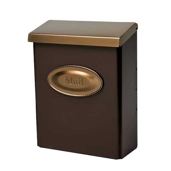 Architectural Mailboxes Designer Venetian Bronze with Brushed Brass, Medium, Steel, Locking, Wall Mount Mailbox