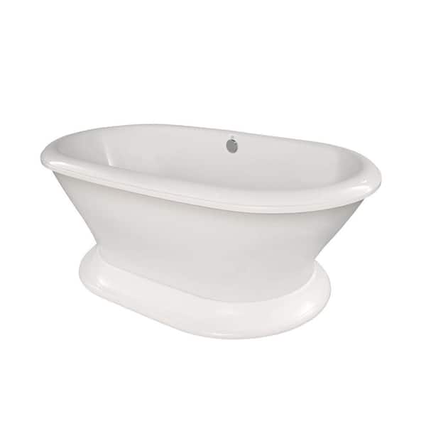Augusta 70 in. Acrylic Flatbottom Air Bath Bathtub in White