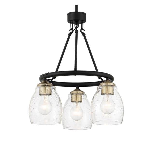 Winsley 3-Light Chandelier with Clear Seeded Glass Shades