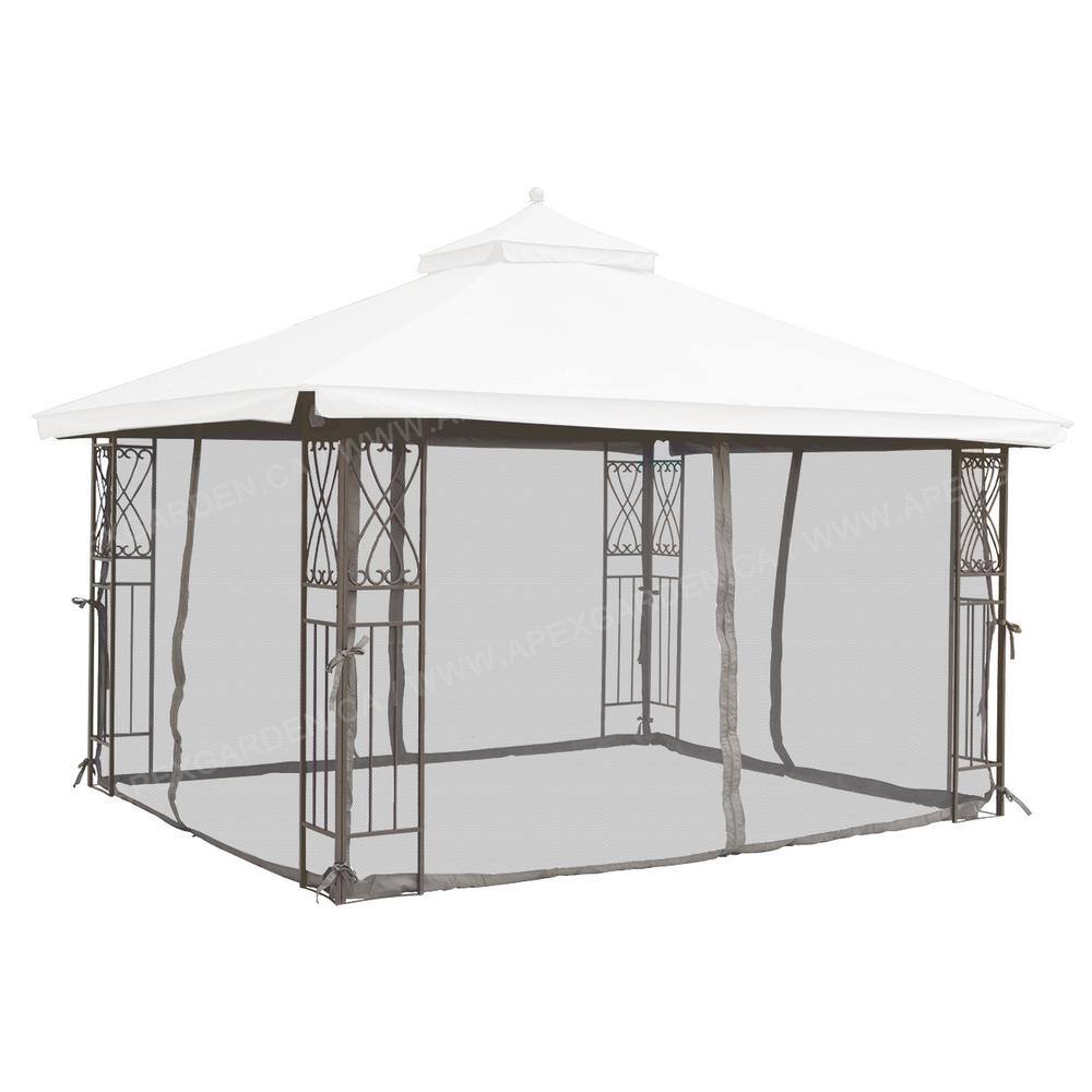 Gray 10' x 12' Replacement Mosquito Netting for Gazebo