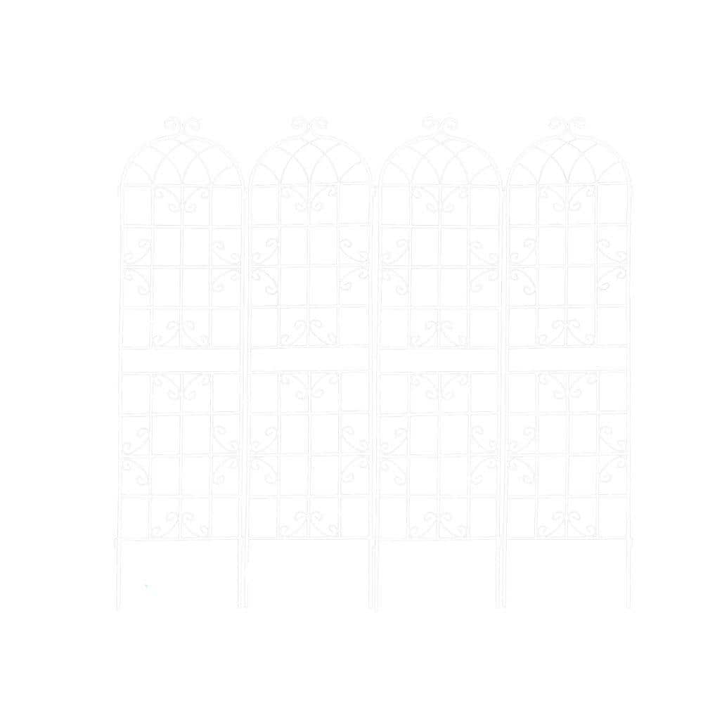 White 86.7 in. x 19.7 in. 4 Pack Metal Garden Trellis Rustproof Climbing Plants Outdoor Flower Support for Weddings price history on PriceWatchPro