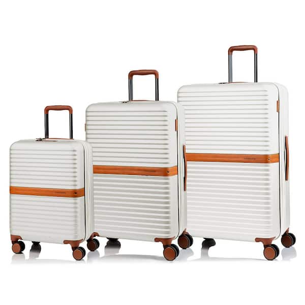 CHAMPS Vintage II 3-Piece Ivory Hardside Polycarbonate Luggage Set