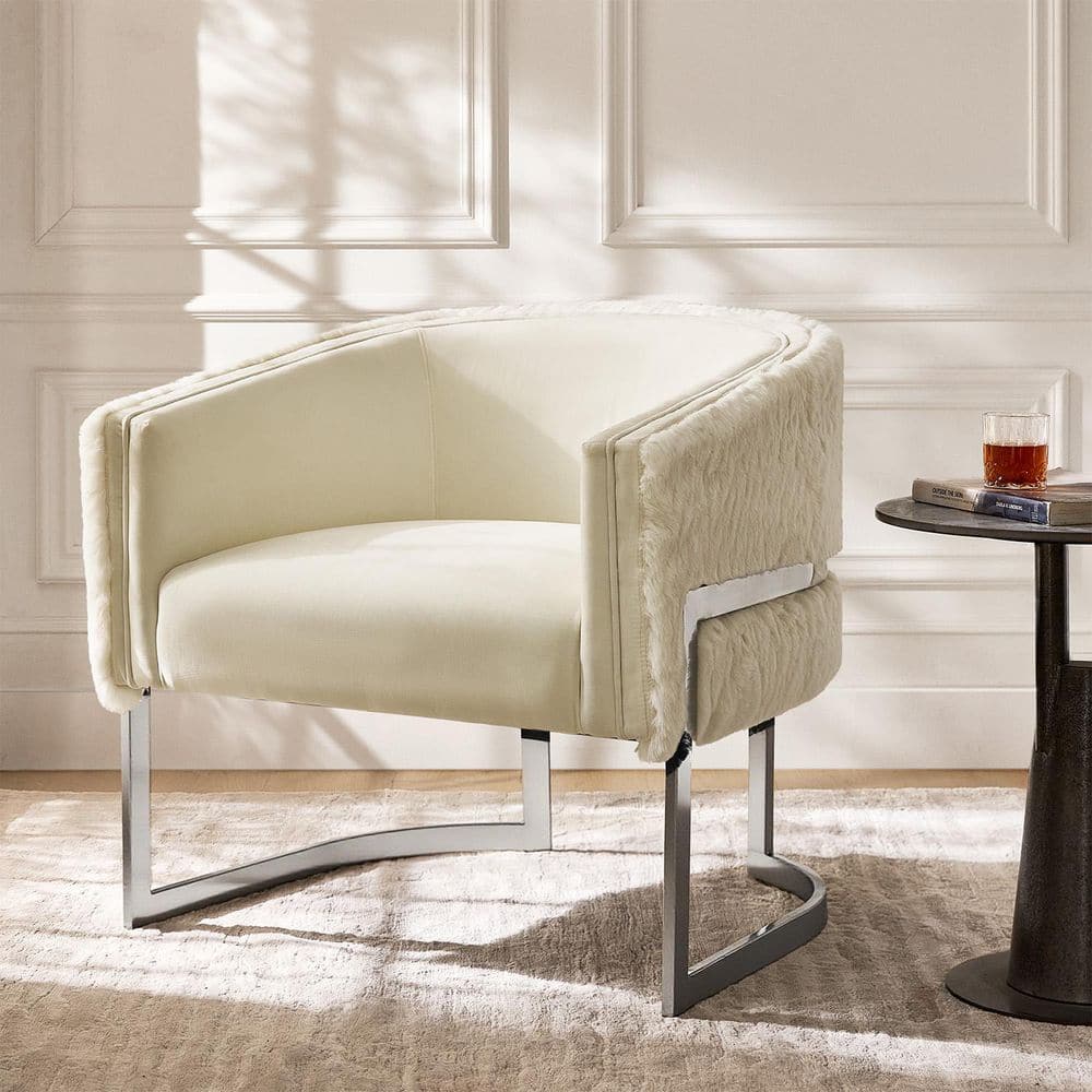 Quinn Ivory Polyester Armchair with Metal Legs price history on PriceWatchPro