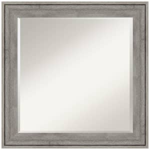 Regis Barnwood 24.38 in. x 24.38 in. Rustic Square Framed Grey Bathroom Vanity Wall Mirror
