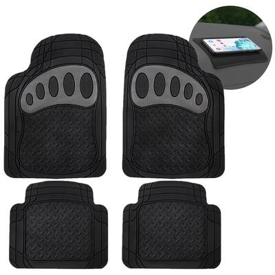 Trimmable ClimaProof Rubber Floor Mats with Footprint Design - Full Set (4-Piece)