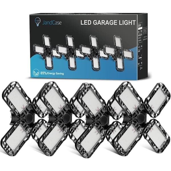 YANSUN 80-Watt Black Deformable LED Adjustable Garage Light Semi-Flush  Mount Lighting, 4-Leaf 6000K Daylight White H-GL00201E26 - The Home Depot