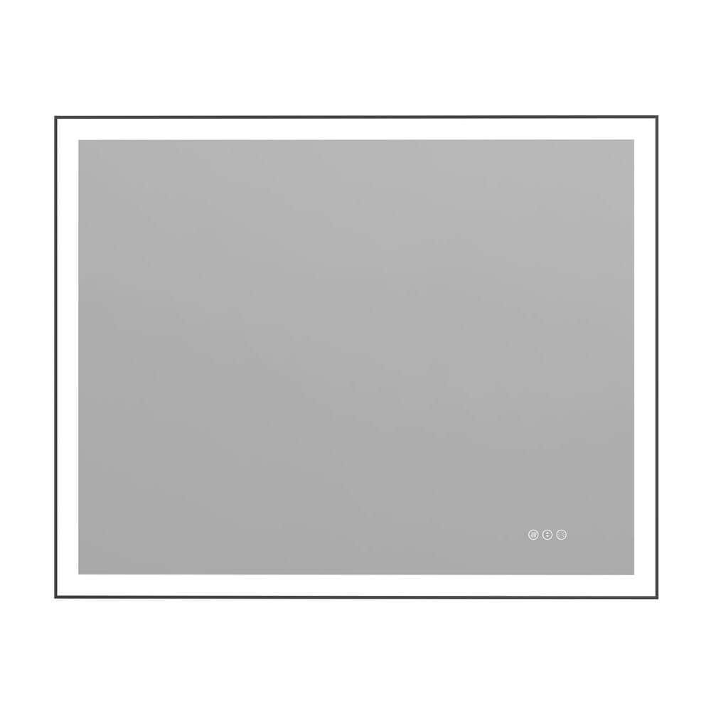 40 in. W x 32 in. H Large Rectangular Framed Anti-Fog Wall-Mounted LED Bathroom Vanity Mirror in Tempered Glass price history on PriceWatchPro
