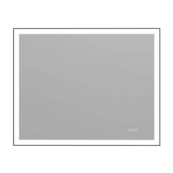 40 in. W x 32 in. H Large Rectangular Framed Anti-Fog Wall-Mounted LED Bathroom Vanity Mirror in Tempered Glass