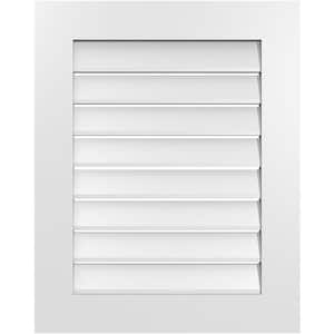 24 in. x 30 in. Vertical Surface Mount PVC Gable Vent: Functional with Standard Frame
