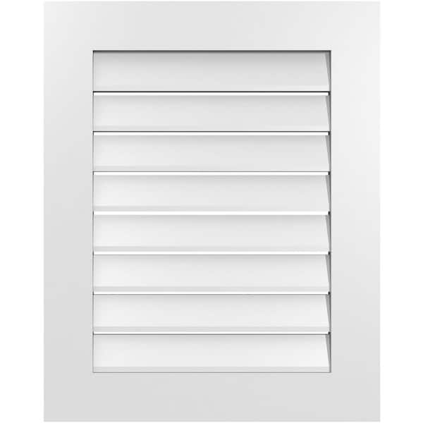 Ekena Millwork 24 in. x 30 in. Vertical Surface Mount PVC Gable Vent: Functional with Standard Frame