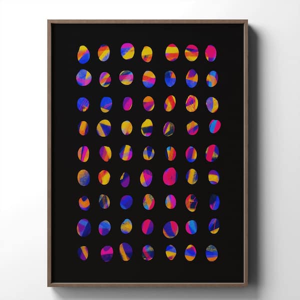 1 Piece Framed Abstract Canvas Wall Art Background Colorful Circle Wall Decor Decorative Canvas Print 24 in. x 18 in.