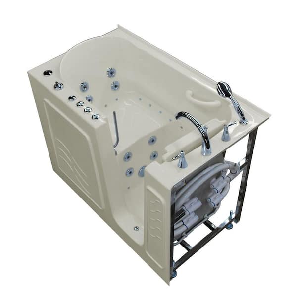 Universal Tubs Nova Heated 4.5 ft. Walk-In Air and Whirlpool Jetted Tub in Biscuit with Chrome Trim