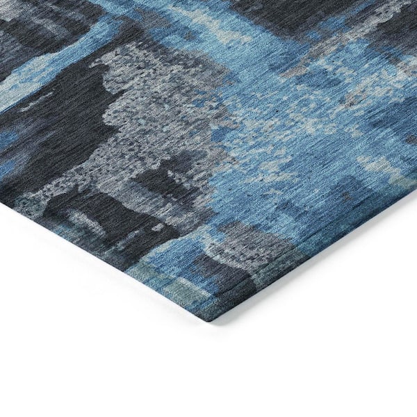 Chantille Machine Washable Indoor/Outdoor Abstract ACN2015 Black 8 ft. x 10 ft. Area Rug