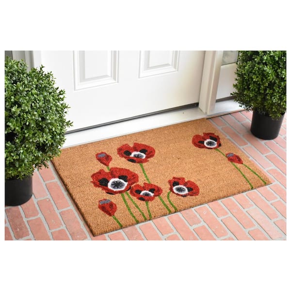 Red Poppies Door Mat 24 in. x 36 in.