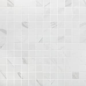 Essential Marble Bianco 11.75 in. x 11.75 in. 10mm Matte Porcelain Mosaic Floor and Wall Tile (.96 sq. ft.)