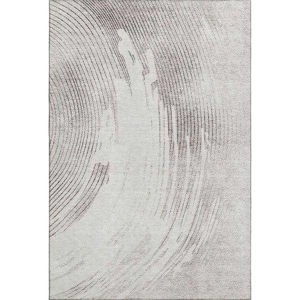 Mayfield Premium Machine Washable Abstract AMF2133 Ivory 10 ft. x 14 ft. Area Rug