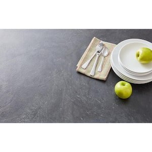 4 ft. x 8 ft. Laminate Sheet in Slate Noir with Scovato Finish