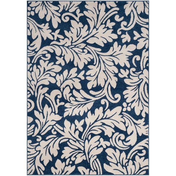 SAFAVIEH Amherst Navy/Ivory 5 ft. x 8 ft. Border Area Rug