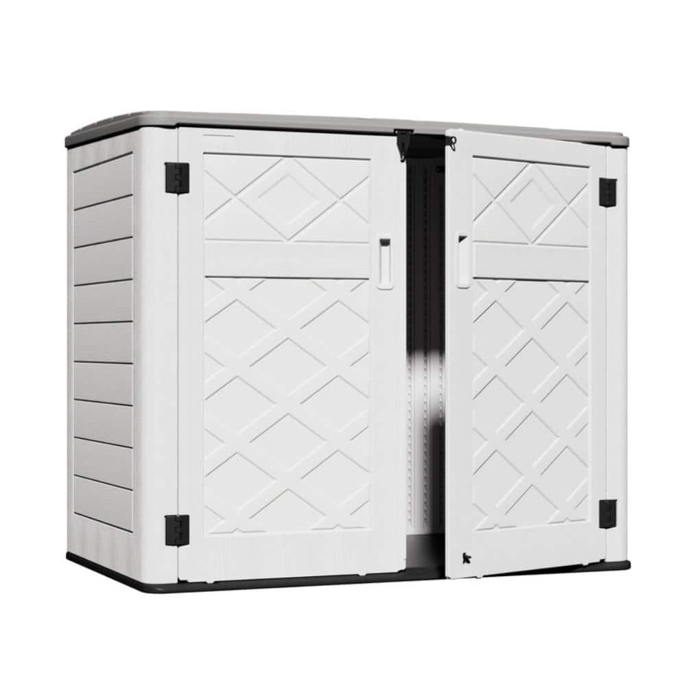 360 Gallons White Resin Storage Cabinet with Floor, Double Doors, Lockable Lid and Soft Close Hinges price history on PriceWatchPro