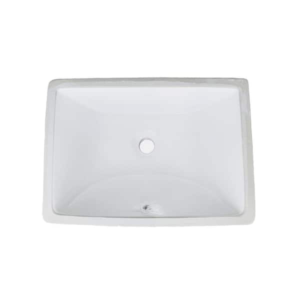 Wells Rhythm Series 18 in. Rectangular Undermount Single Bowl Bathroom Sink in White