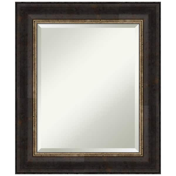 black framed beveled mirror