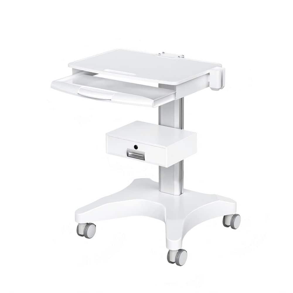 Medical Trolley Cart with Laptop Tray and Oral Scanner Holder, Mobile Workstation on Wheels with a Drawer for Hospital price history on PriceWatchPro